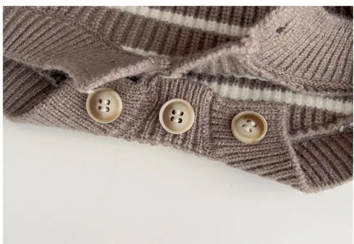 Striped Knitted Baby Boy Suit with Bow — feature 10