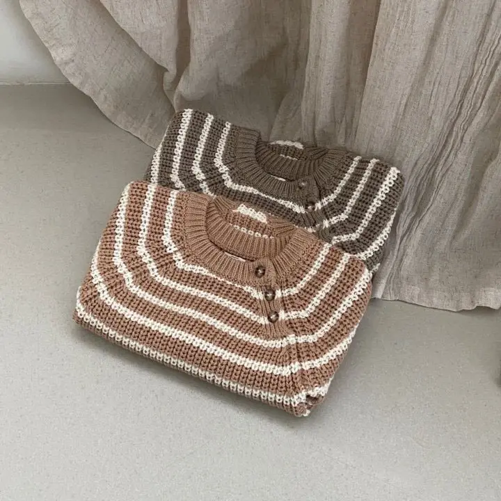 Striped Knitted Baby Boy Suit with Bow — feature 16