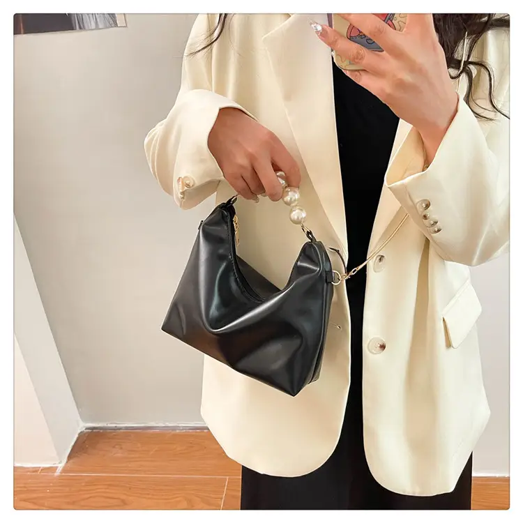White Pearl Handle Shoulder Bag for Women — feature 17
