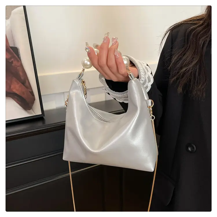 White Pearl Handle Shoulder Bag for Women — feature 29