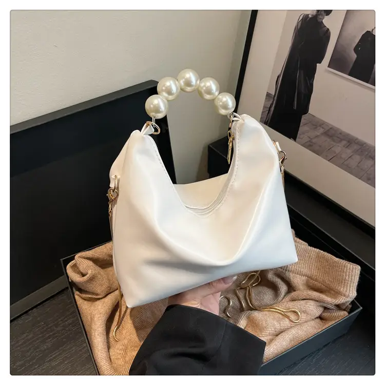 White Pearl Handle Shoulder Bag for Women — feature 37