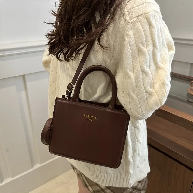2024 Summer New Fashion Tan Square Shoulder Bag - Image 7