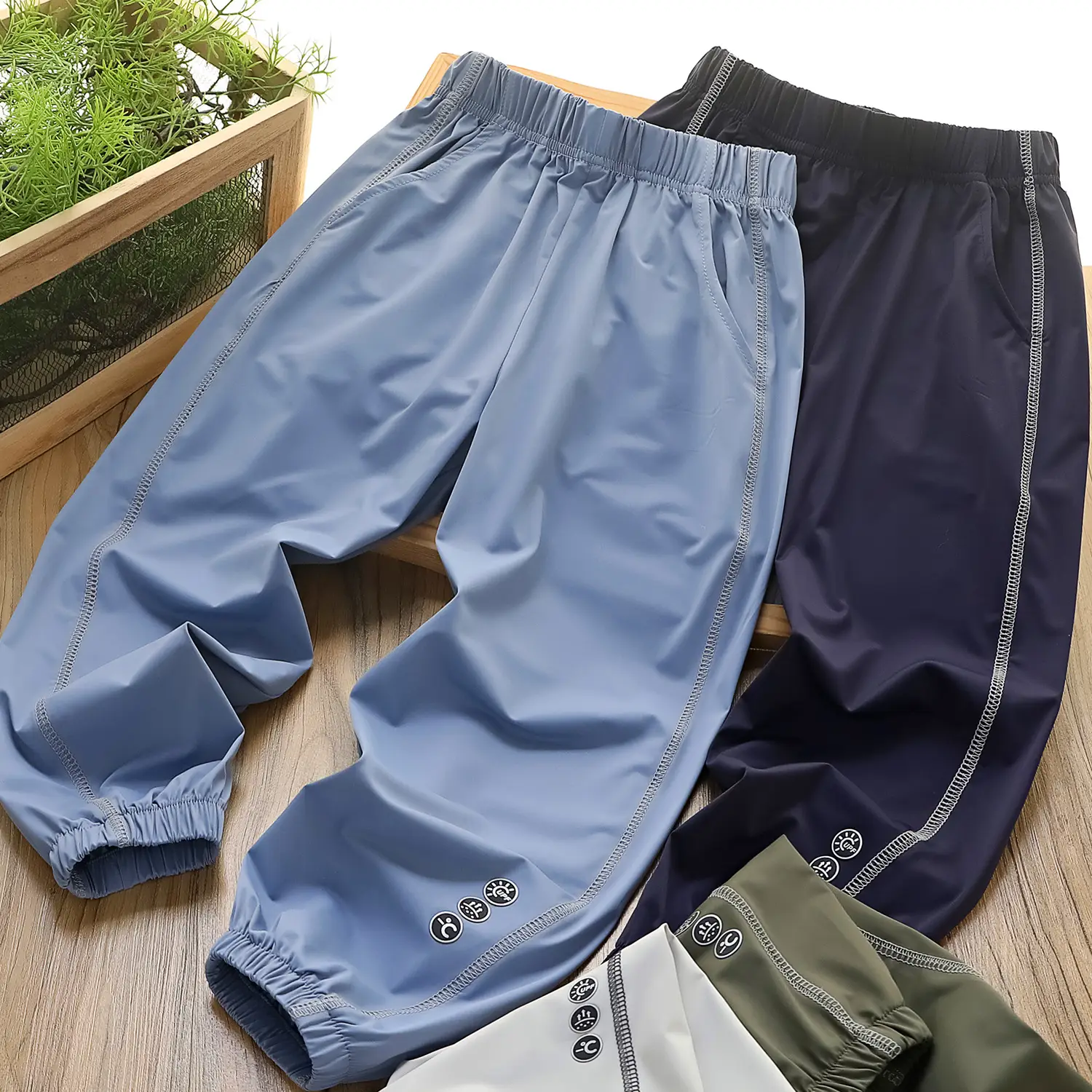 2025 New Kids Air-Conditioning Sunscreen Pants White Grey β feature 11