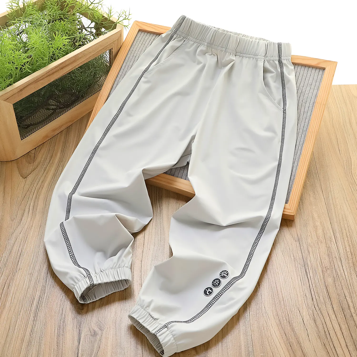 2025 New Kids Air-Conditioning Sunscreen Pants White Grey β feature 16