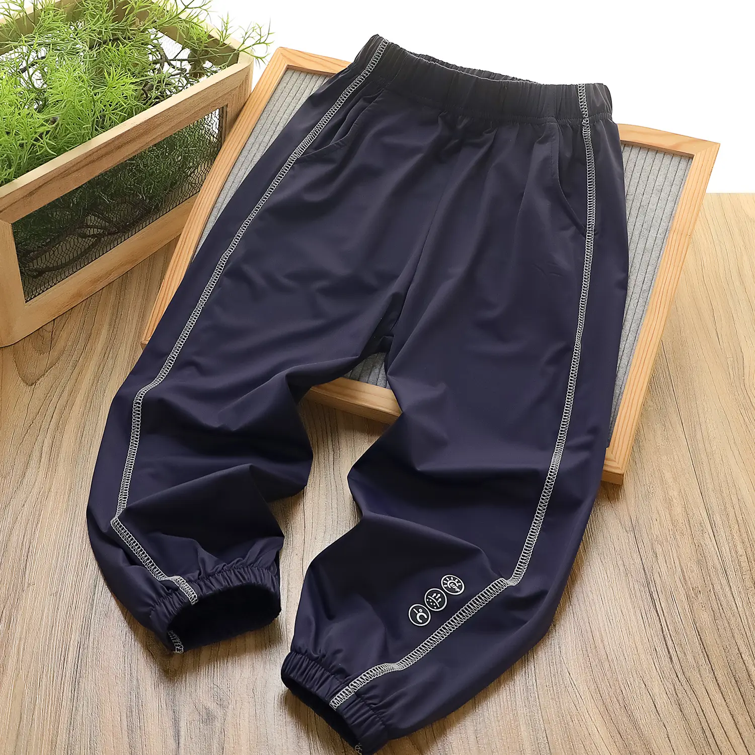2025 New Kids Air-Conditioning Sunscreen Pants White Grey - Image 2