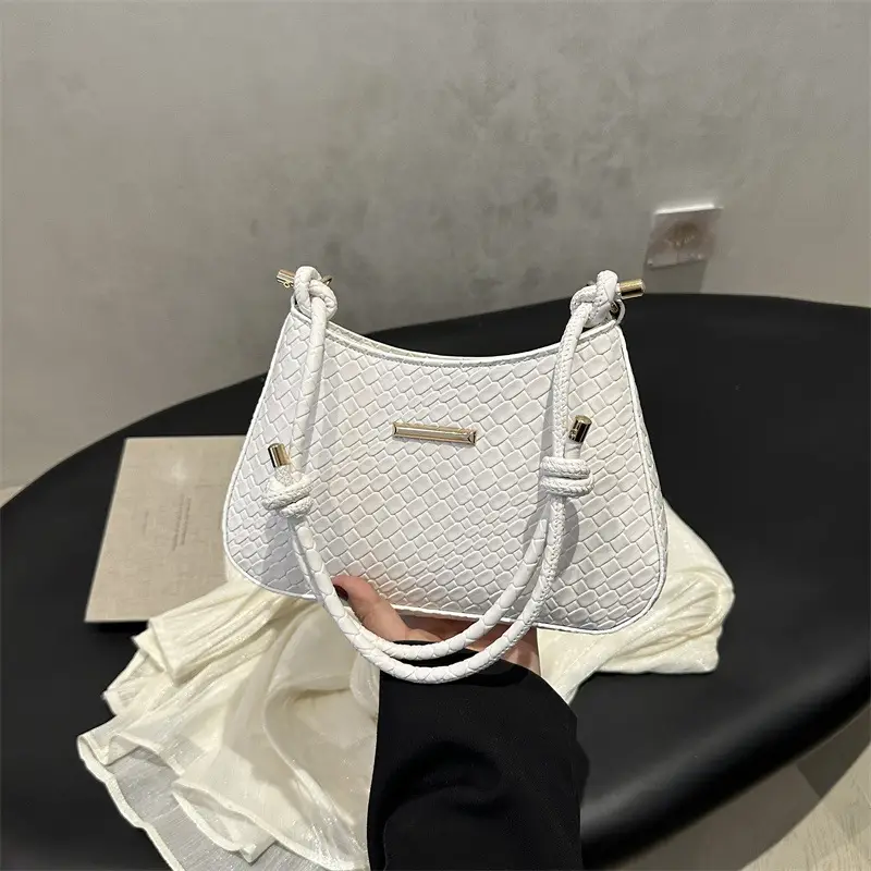 White Embroidered Shoulder Bag for Women 2025 Spring - Image 2
