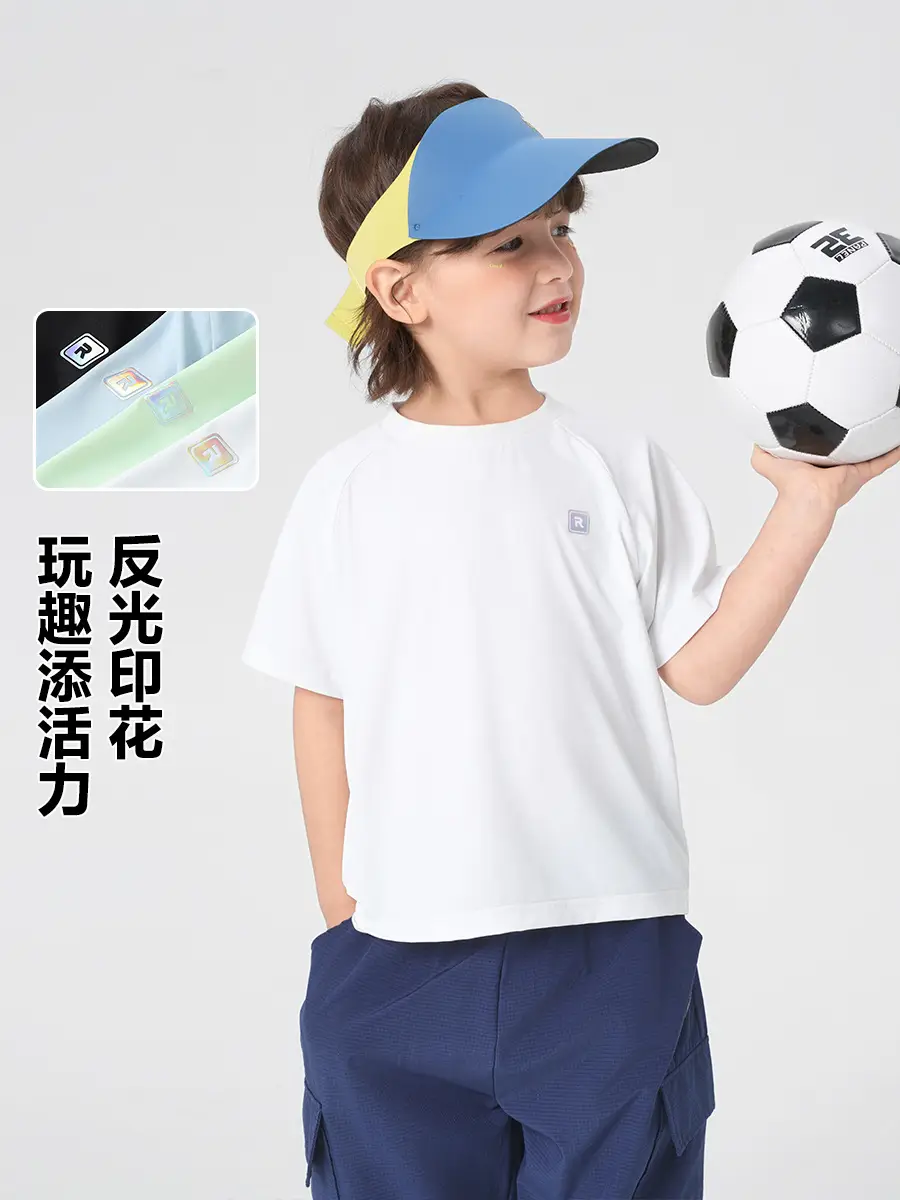 White Quick-Drying T-Shirt for Boys Summer Wear - Image 5