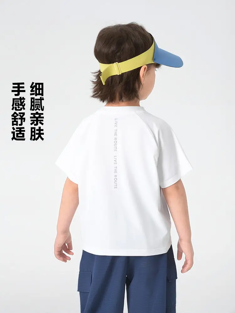 White Quick-Drying T-Shirt for Boys Summer Wear - Image 8