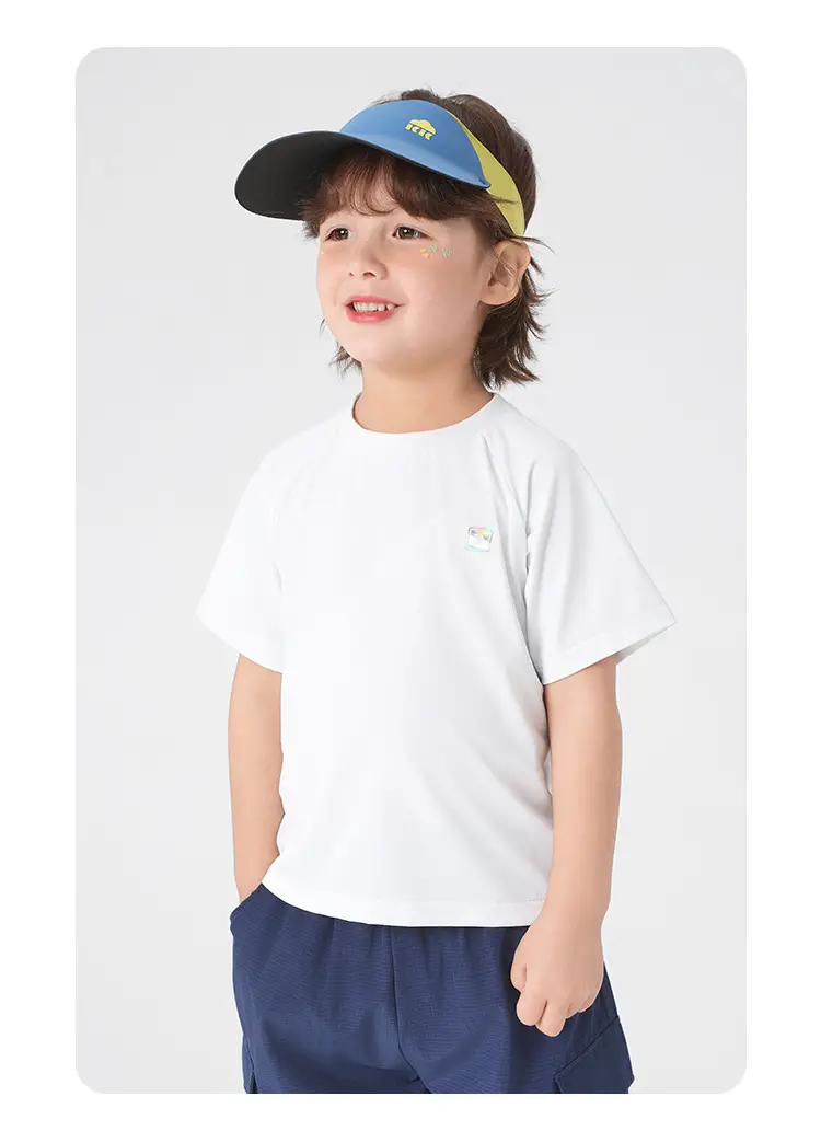 White Quick-Drying T-Shirt for Boys Summer Wear — feature 21