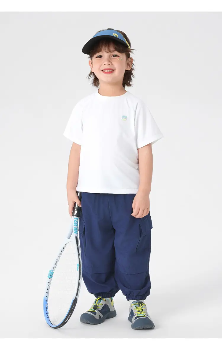 White Quick-Drying T-Shirt for Boys Summer Wear — feature 23