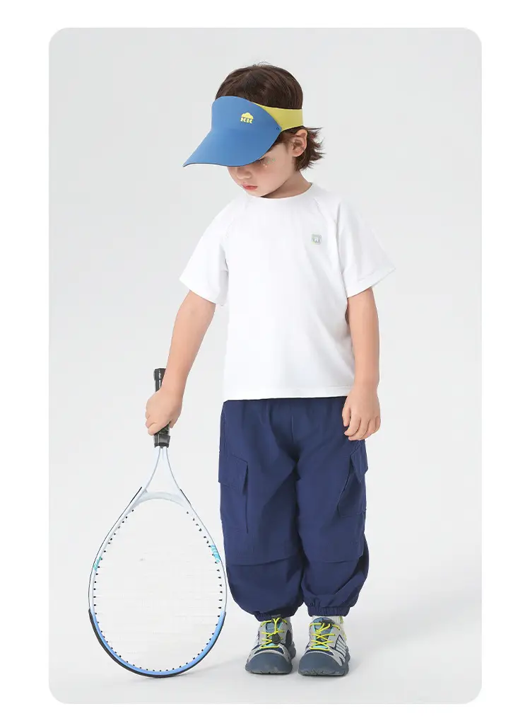 White Quick-Drying T-Shirt for Boys Summer Wear — feature 24