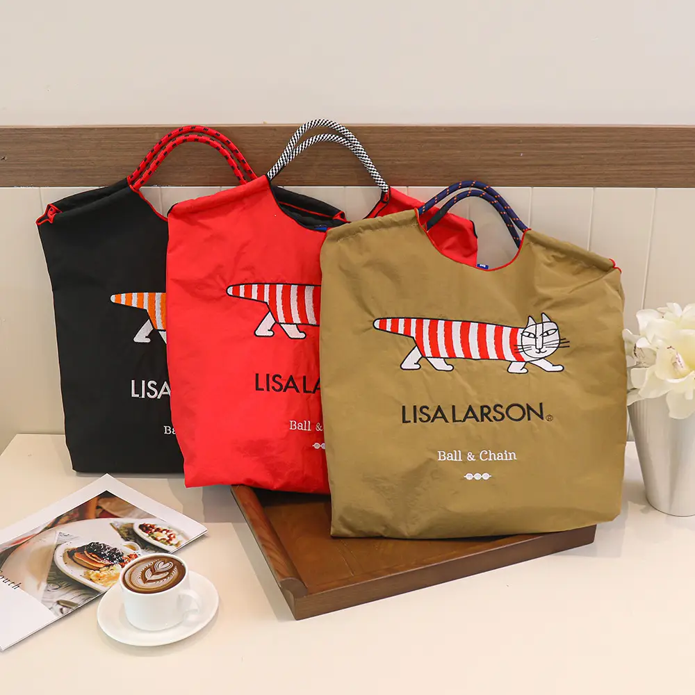 New Niche Embroidered Nylon Shopping Bags for Women