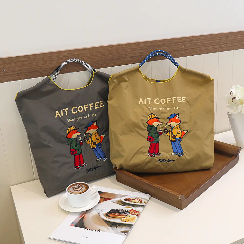New Niche Embroidered Nylon Shopping Bags for Women