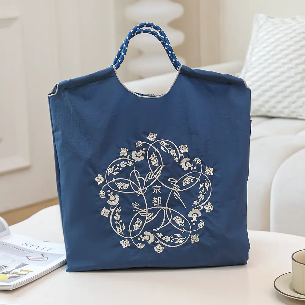 New Niche Embroidered Nylon Shopping Bags for Women
