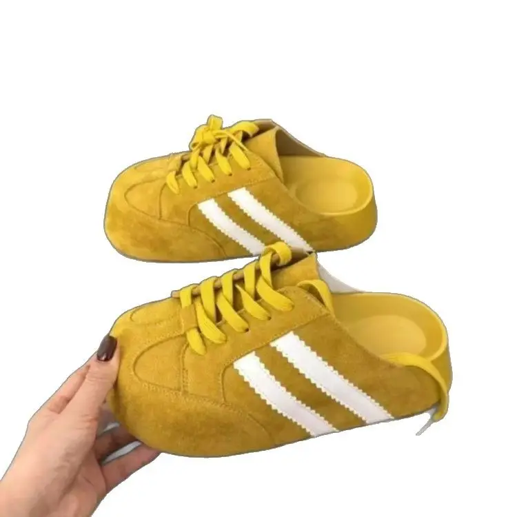 Women's Vintage German Training Shoes Red Yellow Platform Heel - Image 8