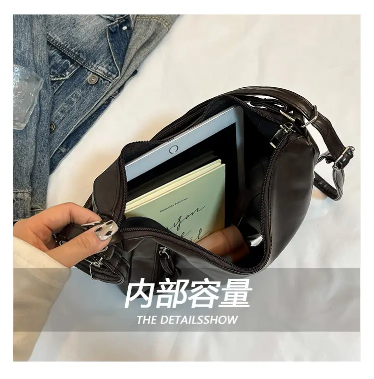 Women Large Capacity Soft Leather Shoulder Bag Tan 2025 — feature 3