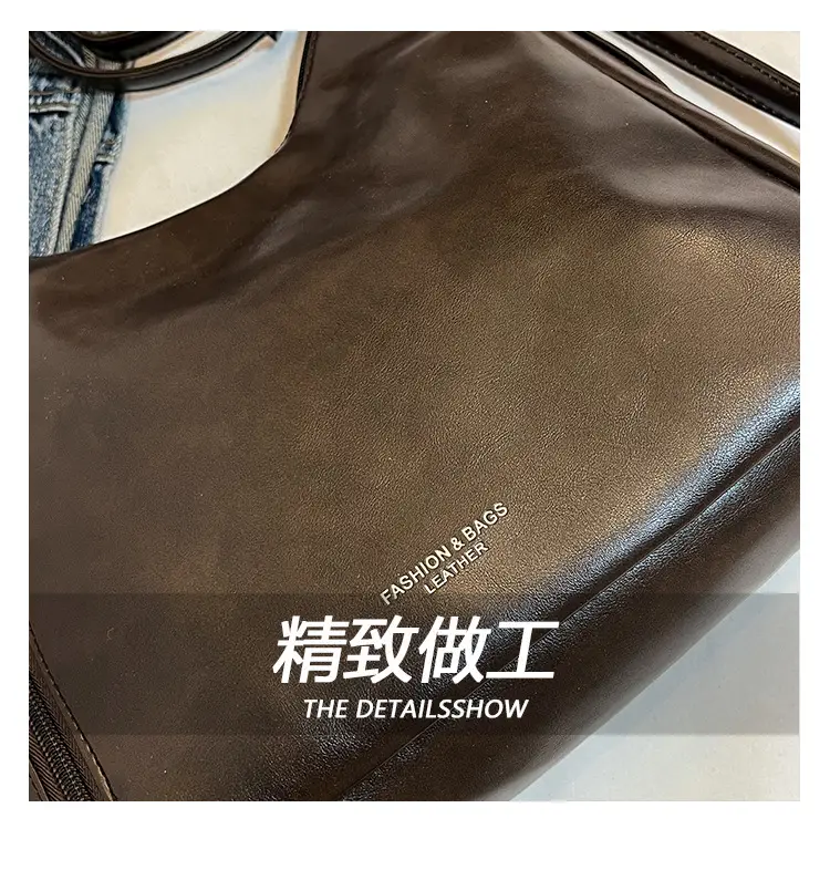 Women Large Capacity Soft Leather Shoulder Bag Tan 2025 — feature 5