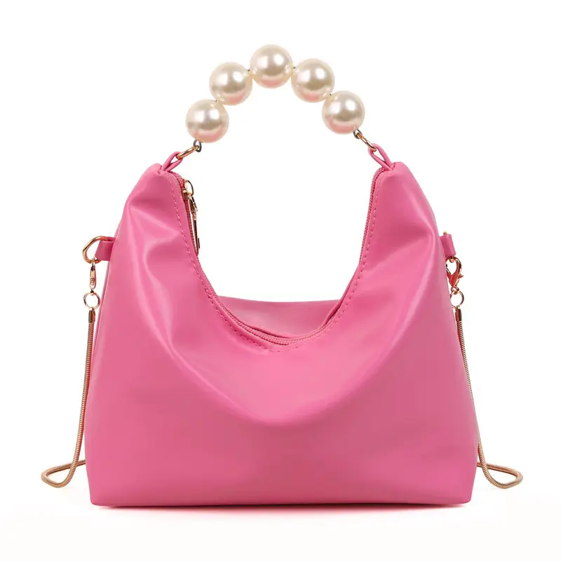 Pink Pearl Handle Shoulder Bag for Women - Image 11