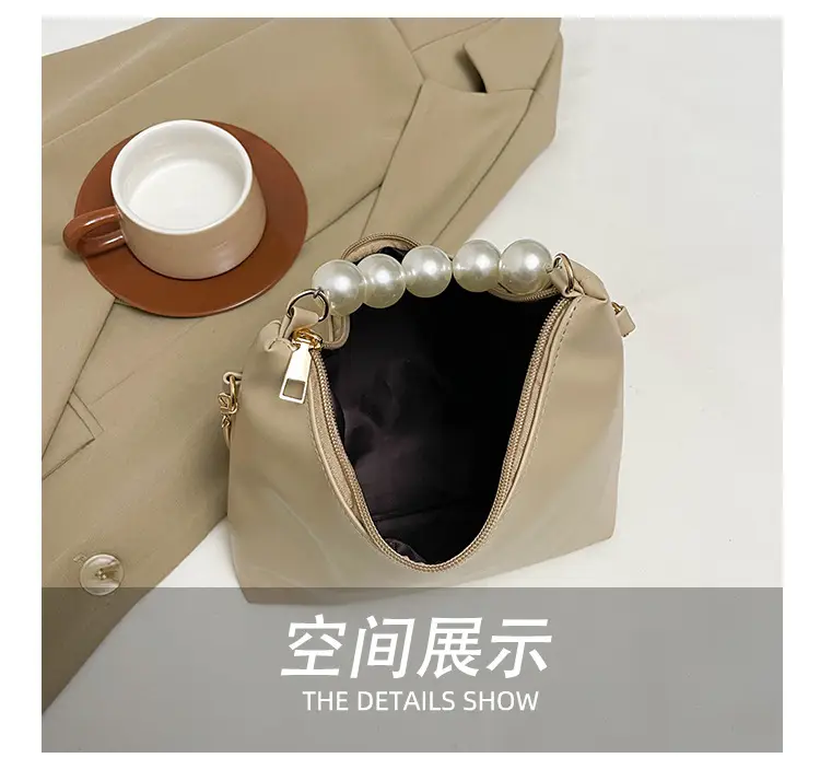 Pink Pearl Handle Shoulder Bag for Women — feature 10
