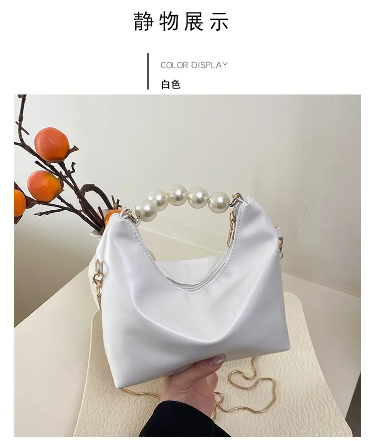 Pink Pearl Handle Shoulder Bag for Women — feature 13