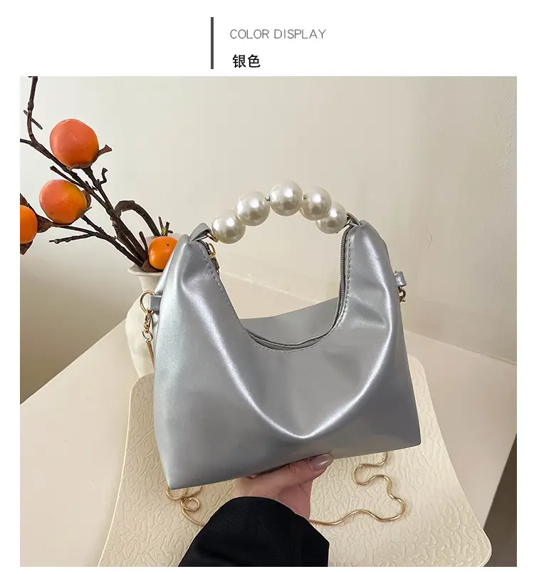 Pink Pearl Handle Shoulder Bag for Women — feature 14