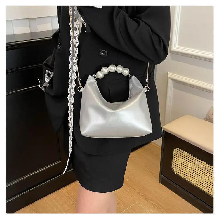 Pink Pearl Handle Shoulder Bag for Women — feature 18