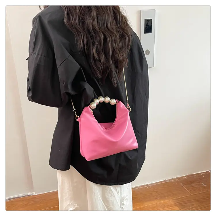 Pink Pearl Handle Shoulder Bag for Women — feature 23