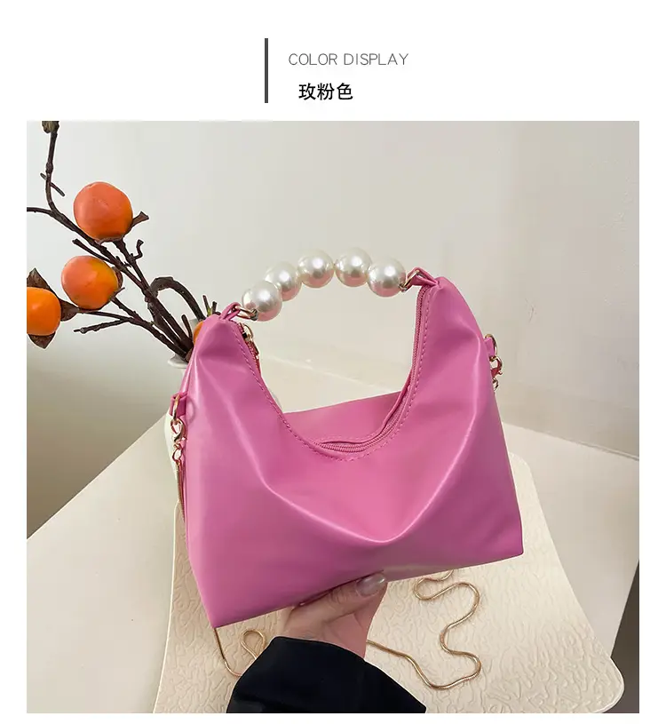 Pink Pearl Handle Shoulder Bag for Women — feature 30