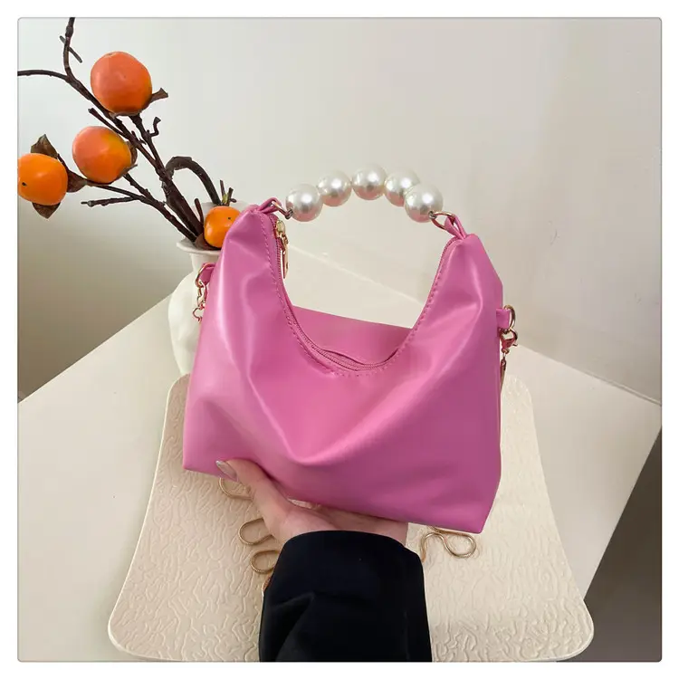 Pink Pearl Handle Shoulder Bag for Women — feature 36
