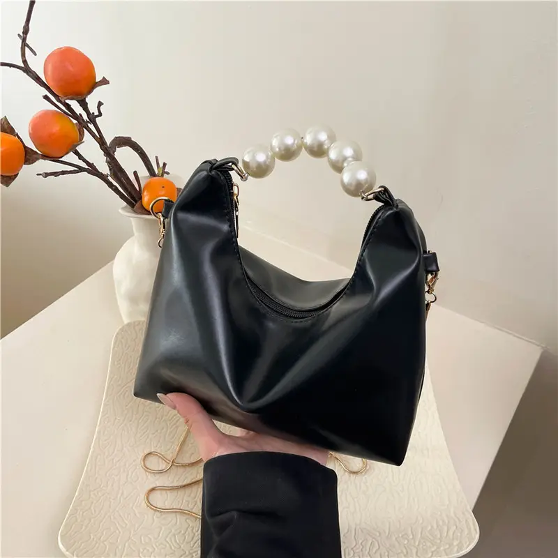 Pink Pearl Handle Shoulder Bag for Women - Image 4