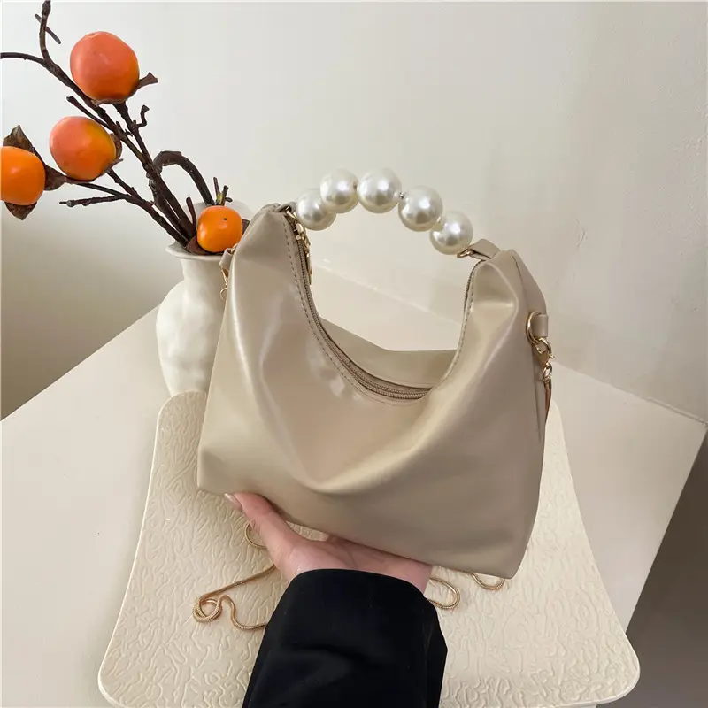 Pink Pearl Handle Shoulder Bag for Women - Image 5