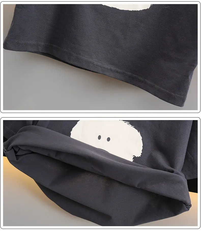 Boys Summer T-Shirt Shorts Set Grey White 2025 — feature 11