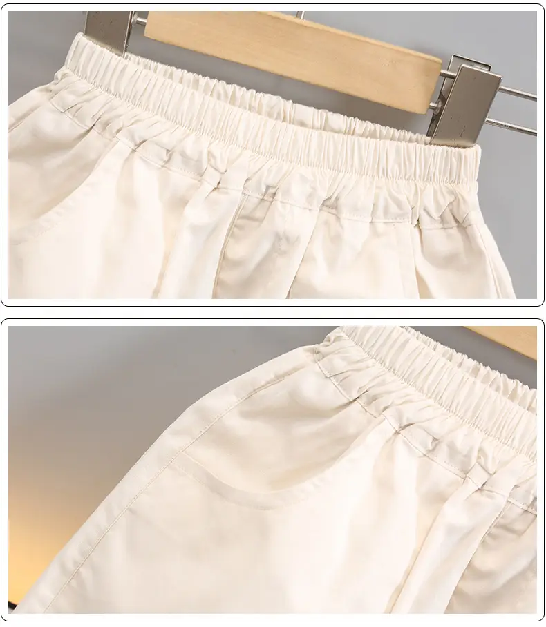Boys Summer T-Shirt Shorts Set Grey White 2025 — feature 12