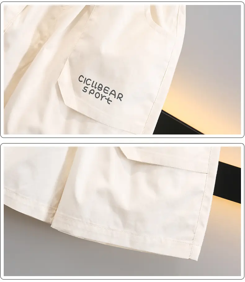 Boys Summer T-Shirt Shorts Set Grey White 2025 — feature 13