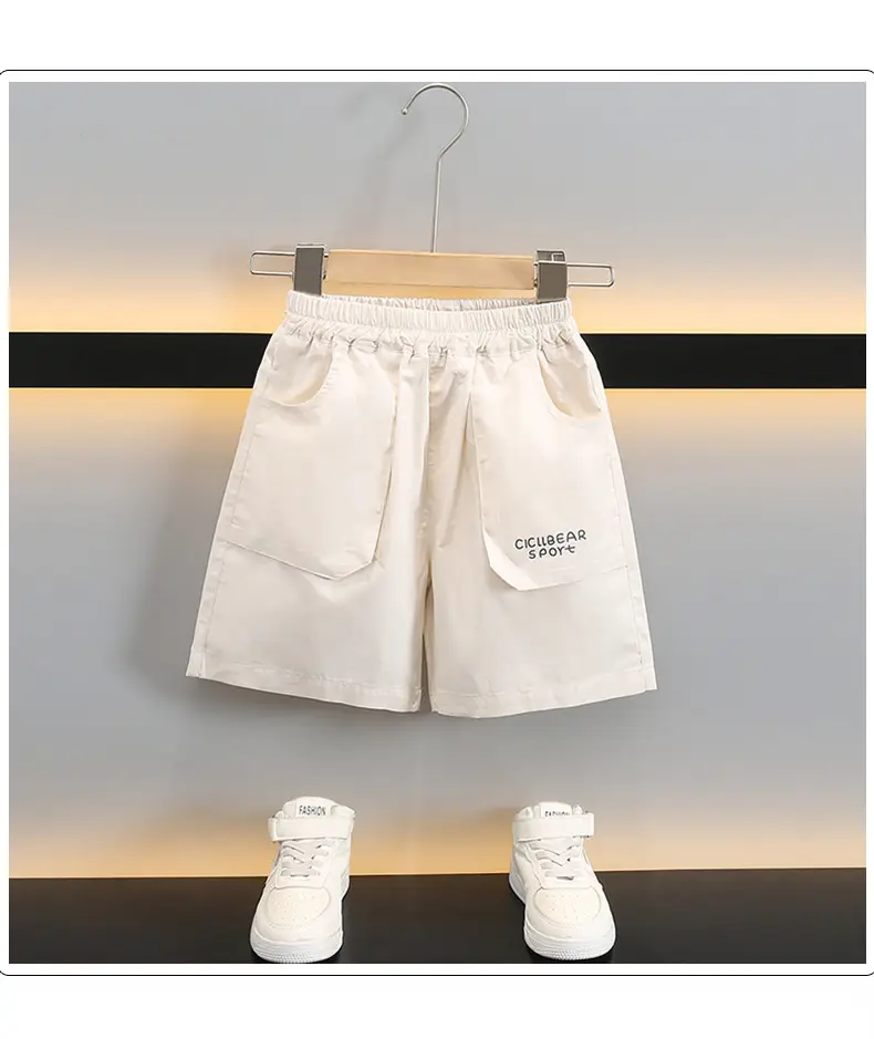 Boys Summer T-Shirt Shorts Set Grey White 2025 — feature 8