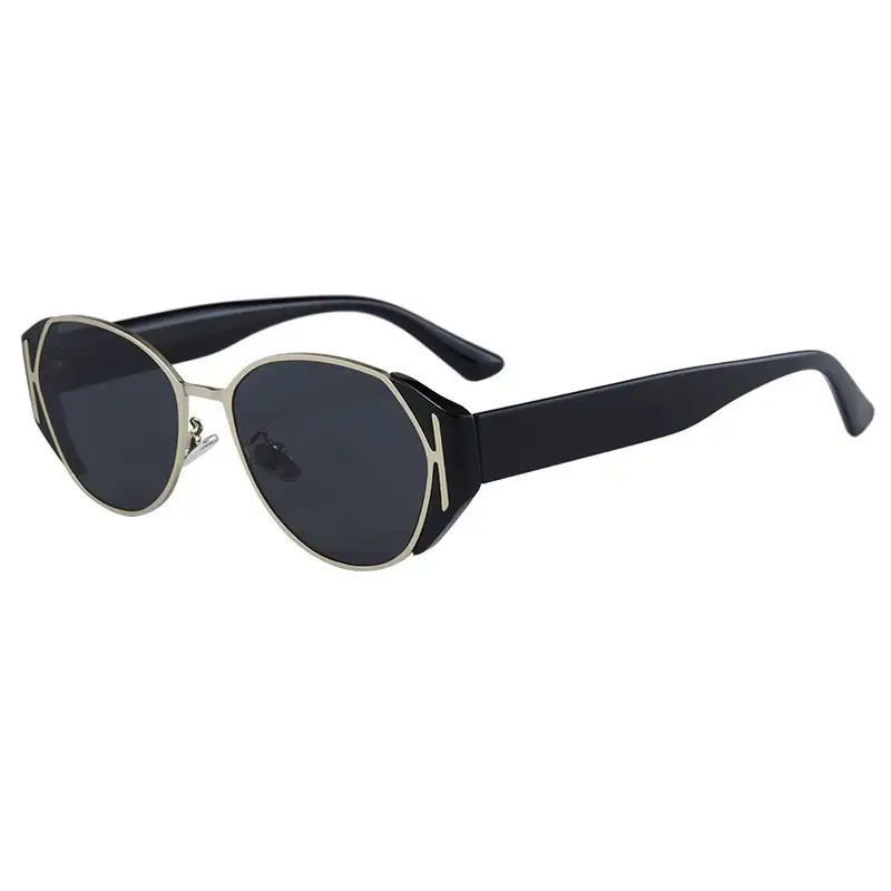 Women Sunglasses Black Metal Hawkbill Eye Shade