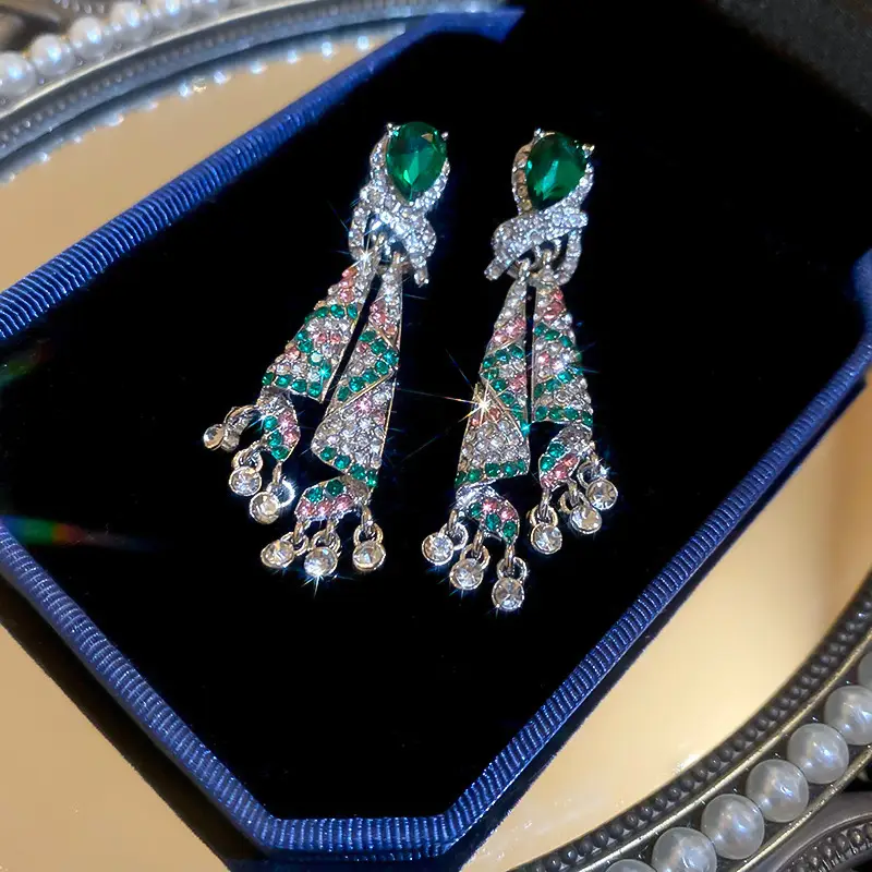 Middle Ancient vintage Silver Needle Diamond Pearl Earrings Vintage Elegant Earrings Light Luxury High-end Personalized Earrings for Women — feature 41