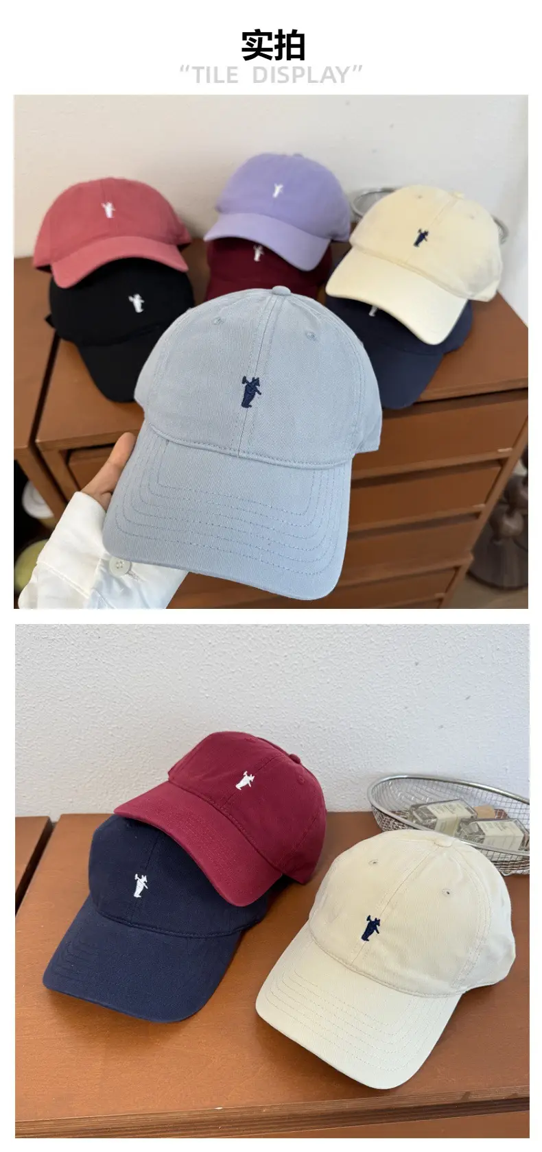 Women Embroidered Baseball Cap Navy Blue — feature 2