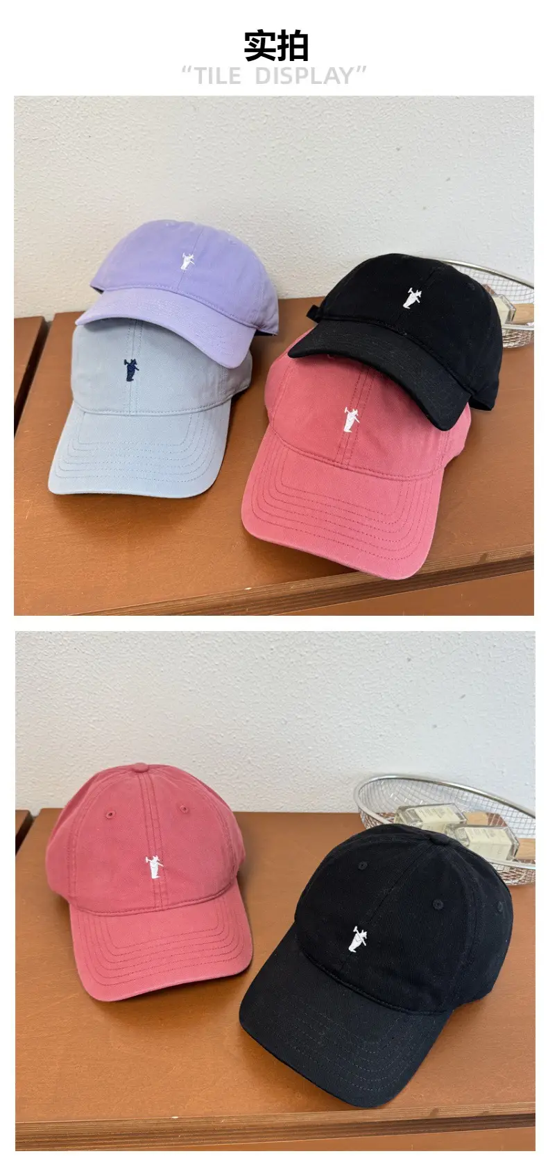 Women Embroidered Baseball Cap Navy Blue — feature 3