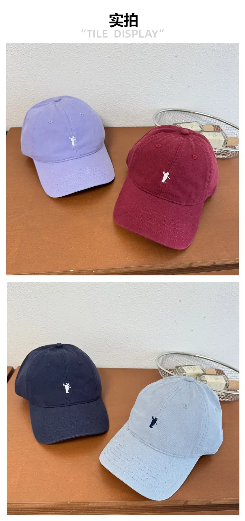 Women Embroidered Baseball Cap Navy Blue — feature 4