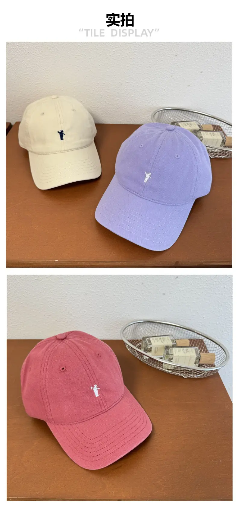 Women Embroidered Baseball Cap Navy Blue — feature 5