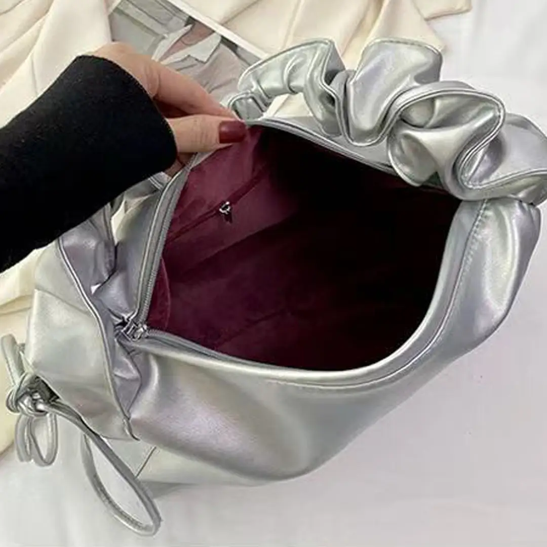 2025 Women's Large Capacity Underarm Bag White Black — feature 5