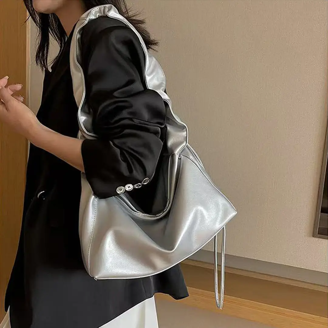 2025 Women's Large Capacity Underarm Bag White Black — feature 9