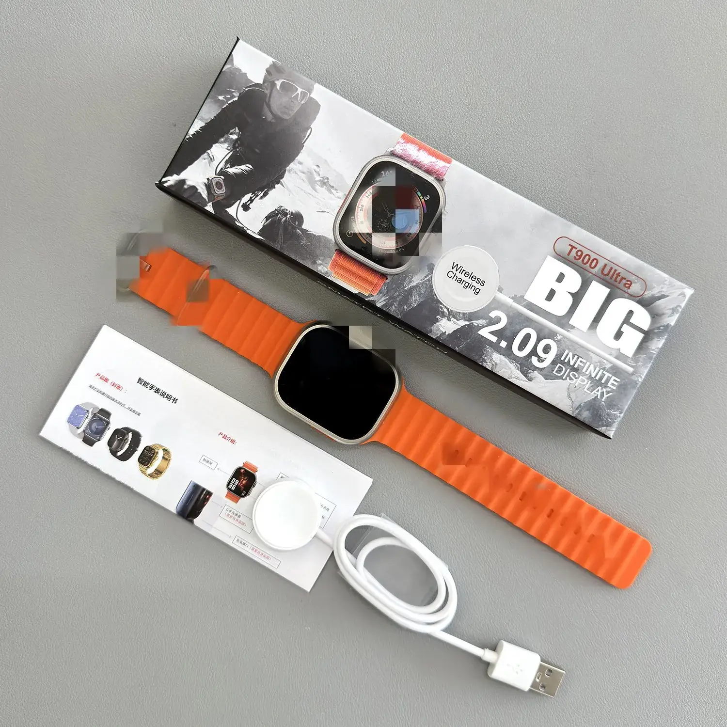 T900Ultra Smart Watch Black Bluetooth Heart Rate Tracker