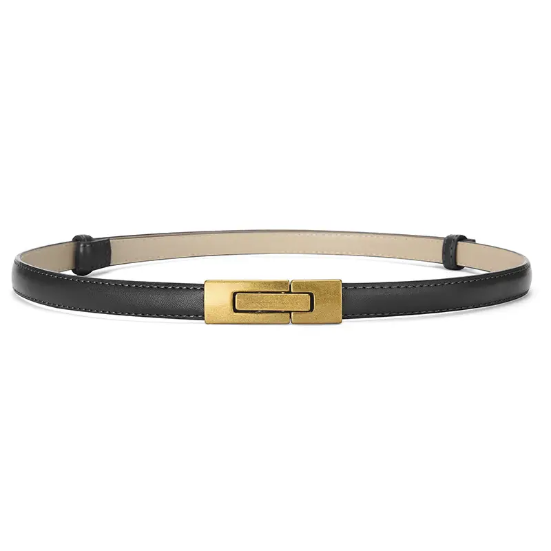 Women's Genuine Leather Belt with Gold Clasp - Image 10