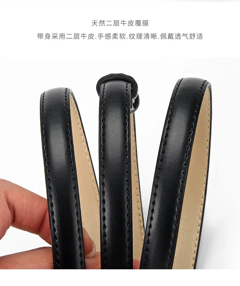 Women's Genuine Leather Belt with Gold Clasp — feature 10