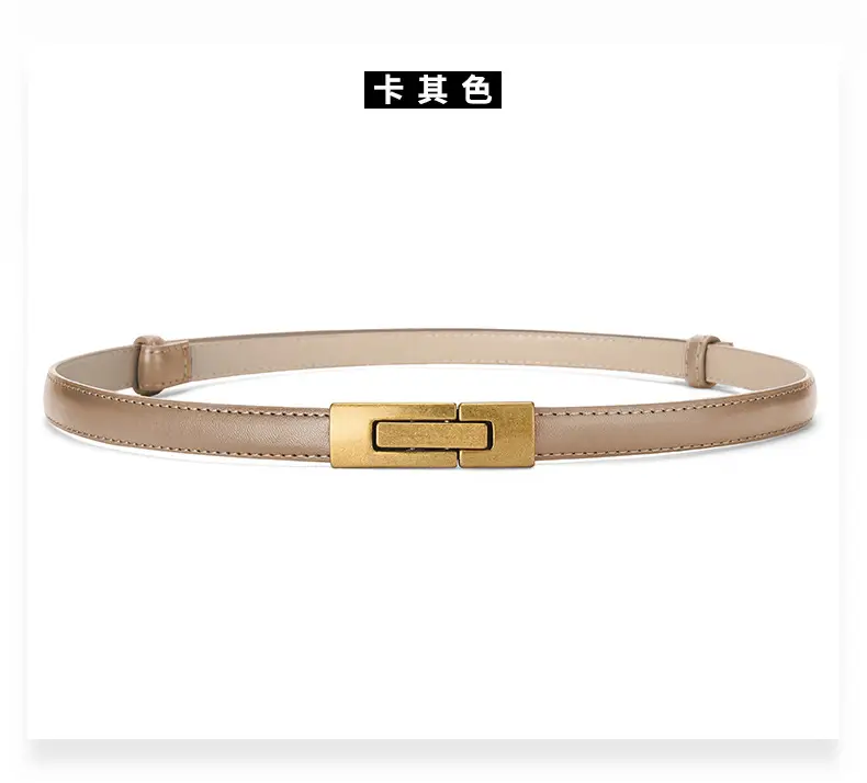 Women's Genuine Leather Belt with Gold Clasp — feature 18