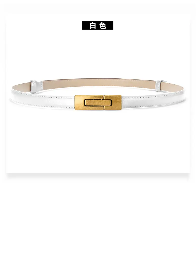 Women's Genuine Leather Belt with Gold Clasp — feature 20
