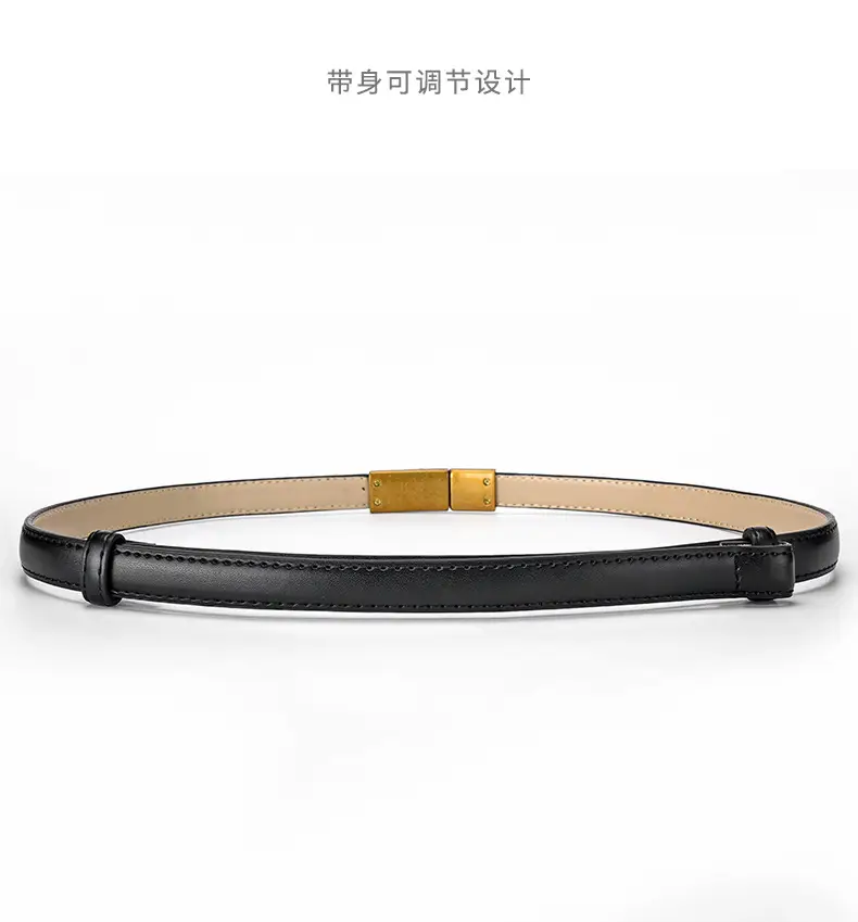 Women's Genuine Leather Belt with Gold Clasp — feature 9