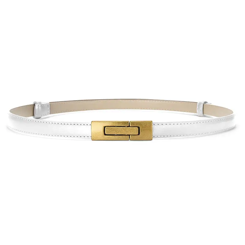 Women's Genuine Leather Belt with Gold Clasp - Image 2